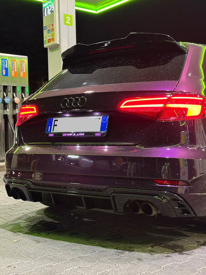 Diffusore Posteriore Doppia uscita per Audi A3 8V Sline S3(17-20)