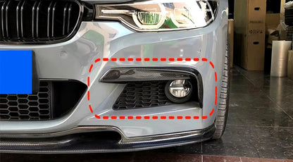 Front lip Paraurti Anteriore Per Bmw 3 F30 Msport Carbon look/Nero lucido(14-19)