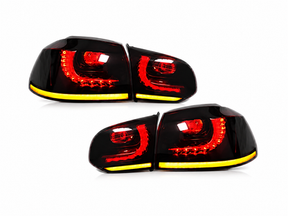 Coppia fanali posteriori dinamici Full Led fumè per Volkswagen Golf MK6 (2008-2013)