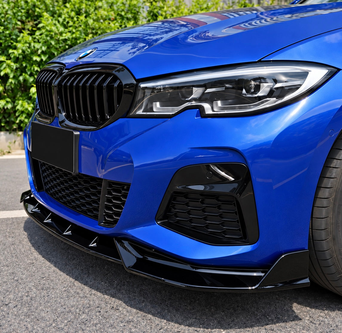 Lama anteriore nero lucido per Bmw serie 3 G20 / G21 Msport PRE LCI (19-22)