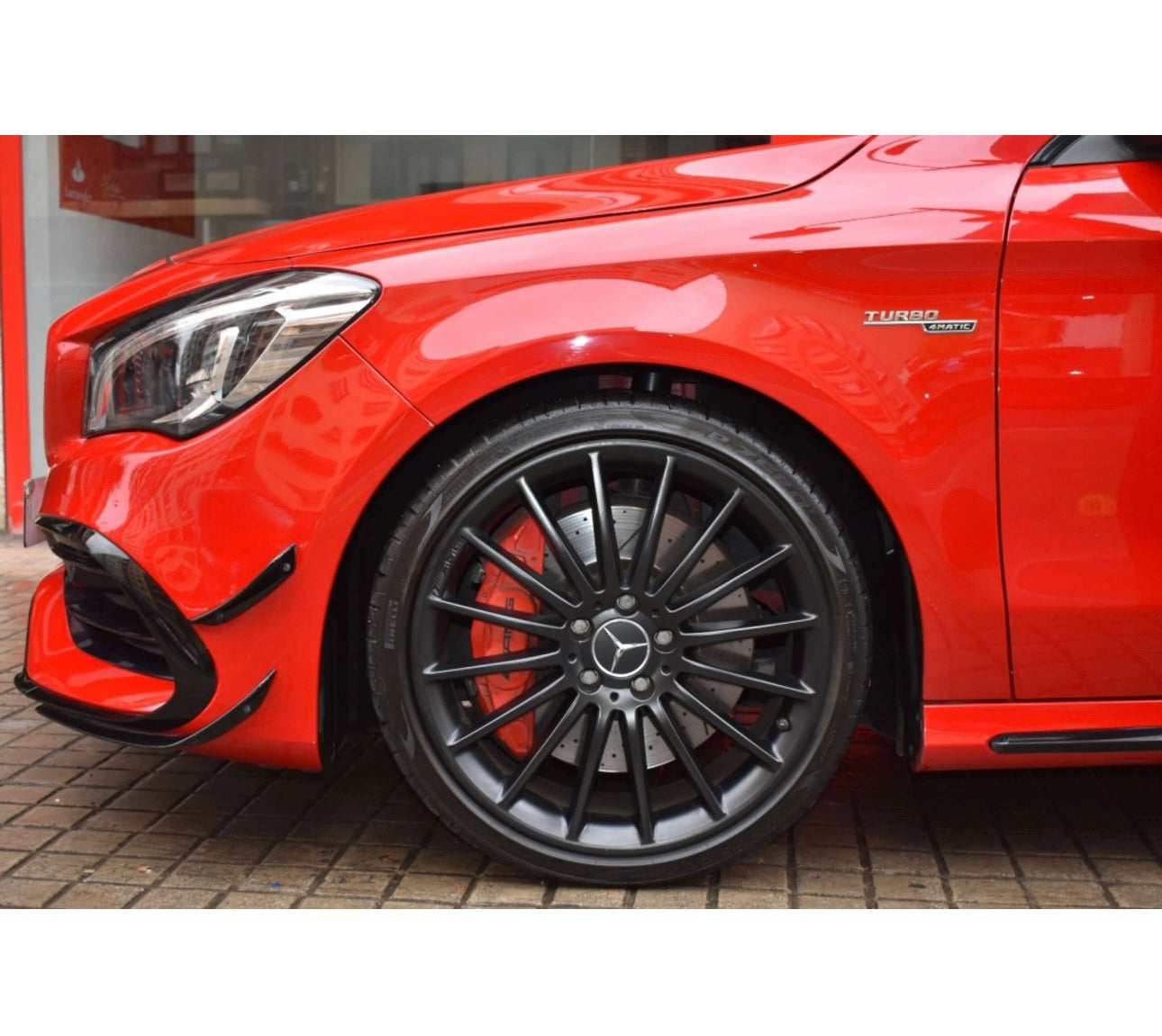 Front lip Paraurti Anteriore Per Mercedes Classe CLA C117 CLA35/45 Nero lucido(16-18)
