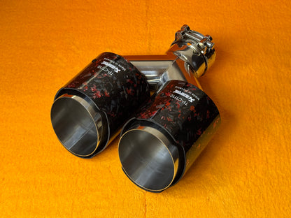 Terminale Doppio Scarico Auto Universale AK Forged Carbon