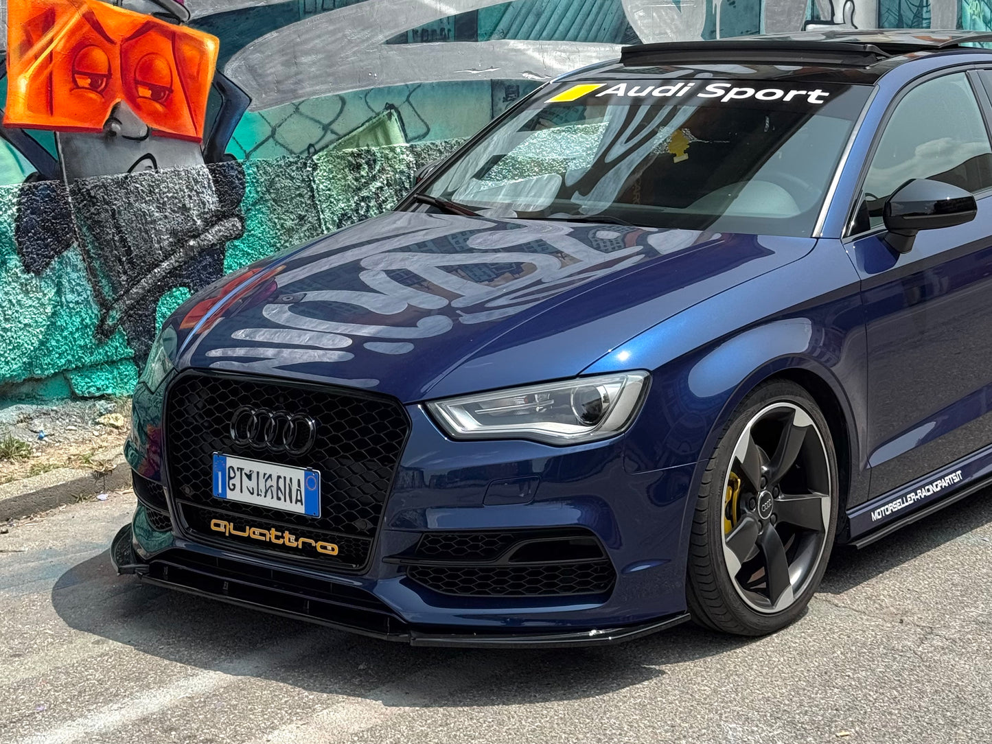 Lama Spoiler Paraurti Anteriore Per Audi A3 S3 S-line 8V (13-16)