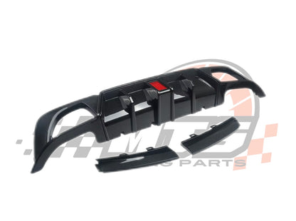 Diffusore Posteriore Stile M Stop a Led per Bmw Serie 3 G20 G21 Carbon look/Nero lucido (19-21)