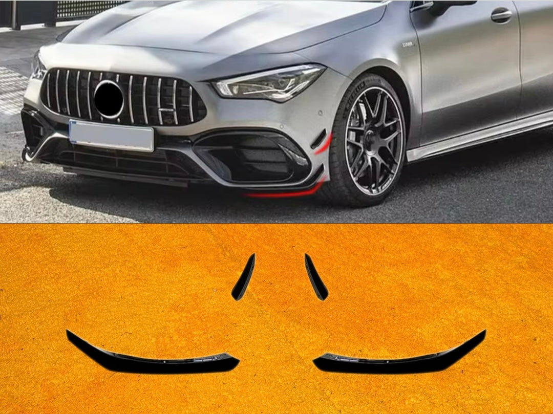 Front lip Paraurti Anteriore Per Mercedes Classe CLA C118 CLA35/45 Nero lucido(19-24)