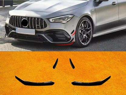 Front lip Paraurti Anteriore Per Mercedes Classe CLA C118 CLA35/45 Nero lucido(19-24)