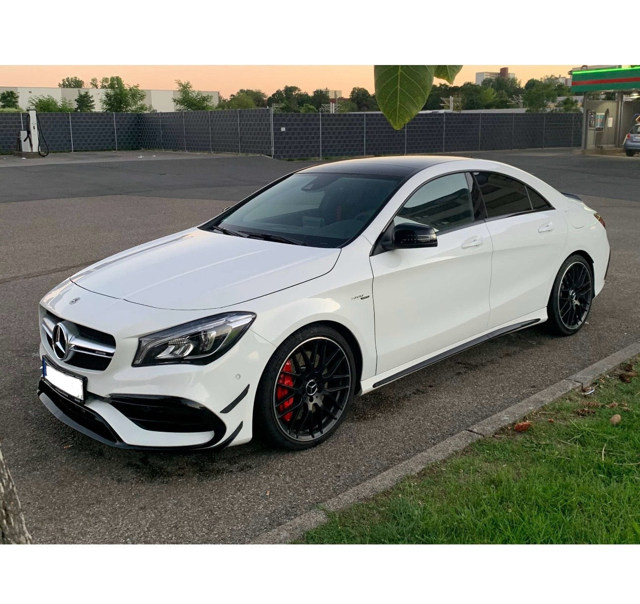 Front lip Paraurti Anteriore Per Mercedes Classe CLA C117 CLA35/45 Nero lucido(16-18)