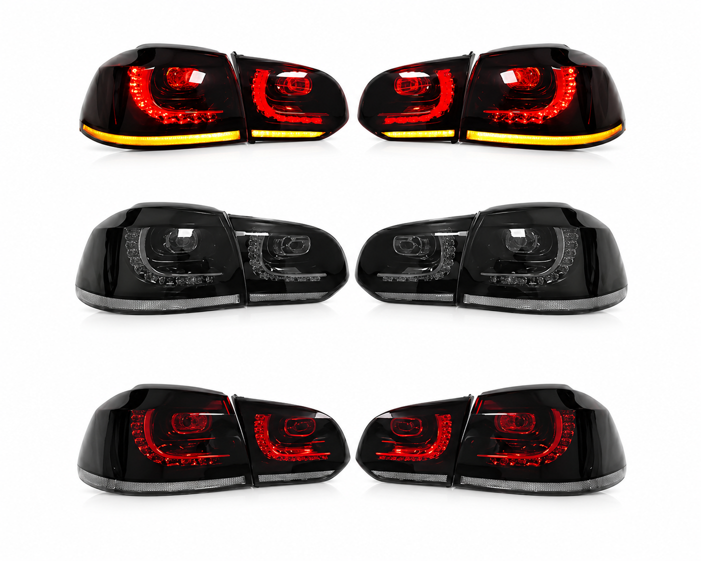 Coppia fanali posteriori dinamici Full Led fumè per Volkswagen Golf MK6 (2008-2013)