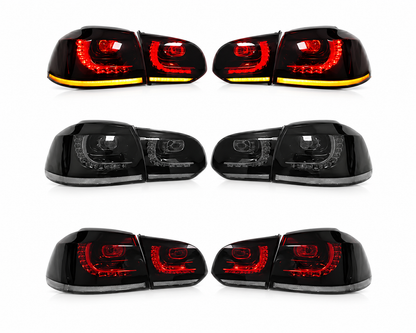 Coppia fanali posteriori dinamici Full Led fumè per Volkswagen Golf MK6 (2008-2013)