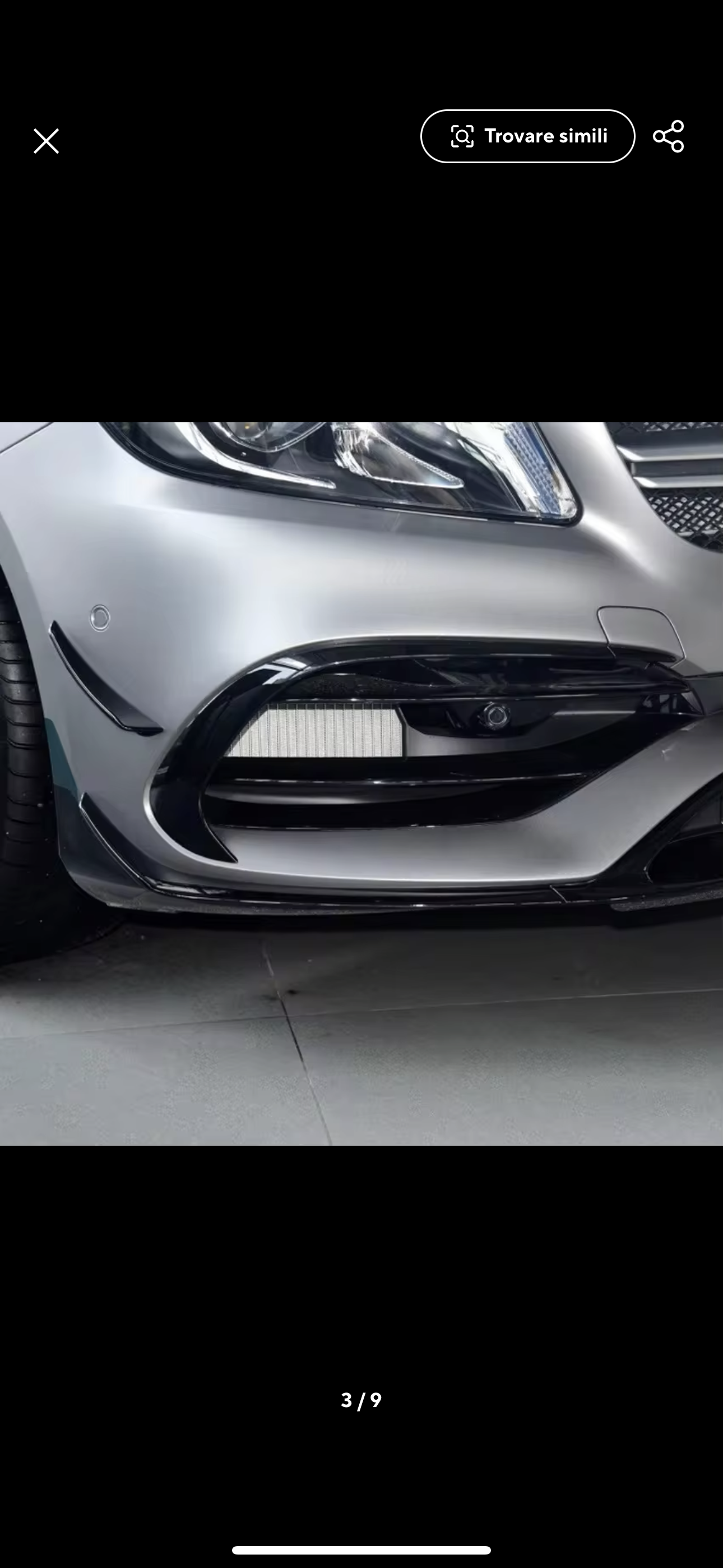 Front lip Paraurti Anteriore Per Mercedes Classe A W176 Nero lucido (15-18)