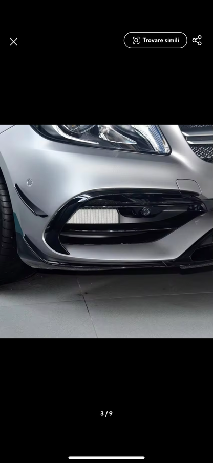 Front lip Paraurti Anteriore Per Mercedes Classe A W176 Nero lucido (15-18)