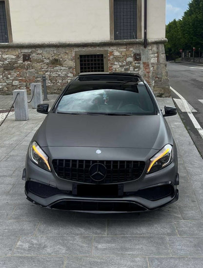 Front lip Paraurti Anteriore Per Mercedes Classe A W176 Nero lucido (15-18)