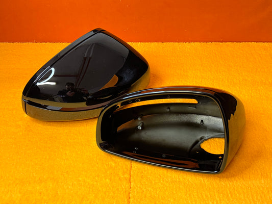 Coppia Calotte Specchio Retrovisore per Audi TT MK2 Nero Lucido/Carbon look (07-14)