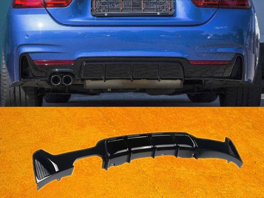 Diffusore Posteriore Stile M per Bmw Serie 4 F32 F33 F36 Nero lucido (13-20)