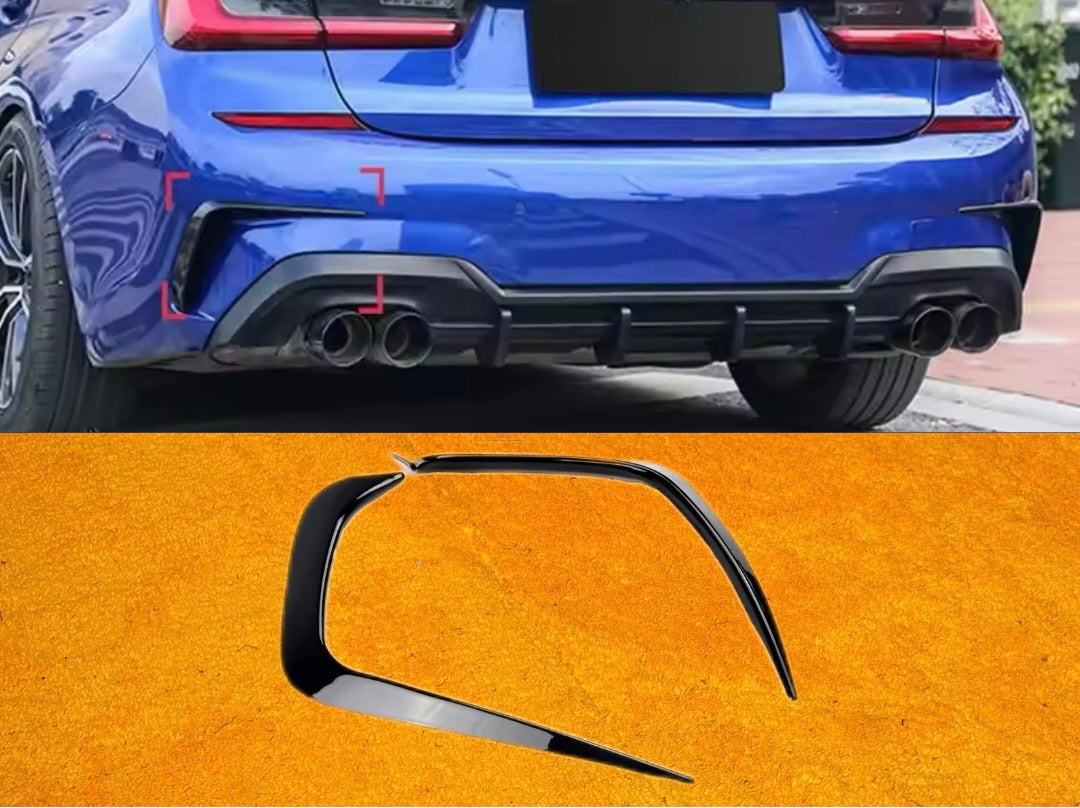Rear lip Paraurti Posteriore Per Bmw 3 G20 G28 Carbon look/Nero lucido