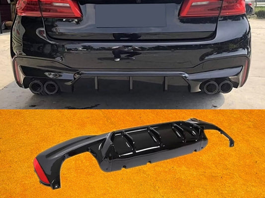 Diffusore Posteriore Stile M per Bmw Serie 5 G30 G31 G38 M5 Carbon look/Nero lucido (17-23)