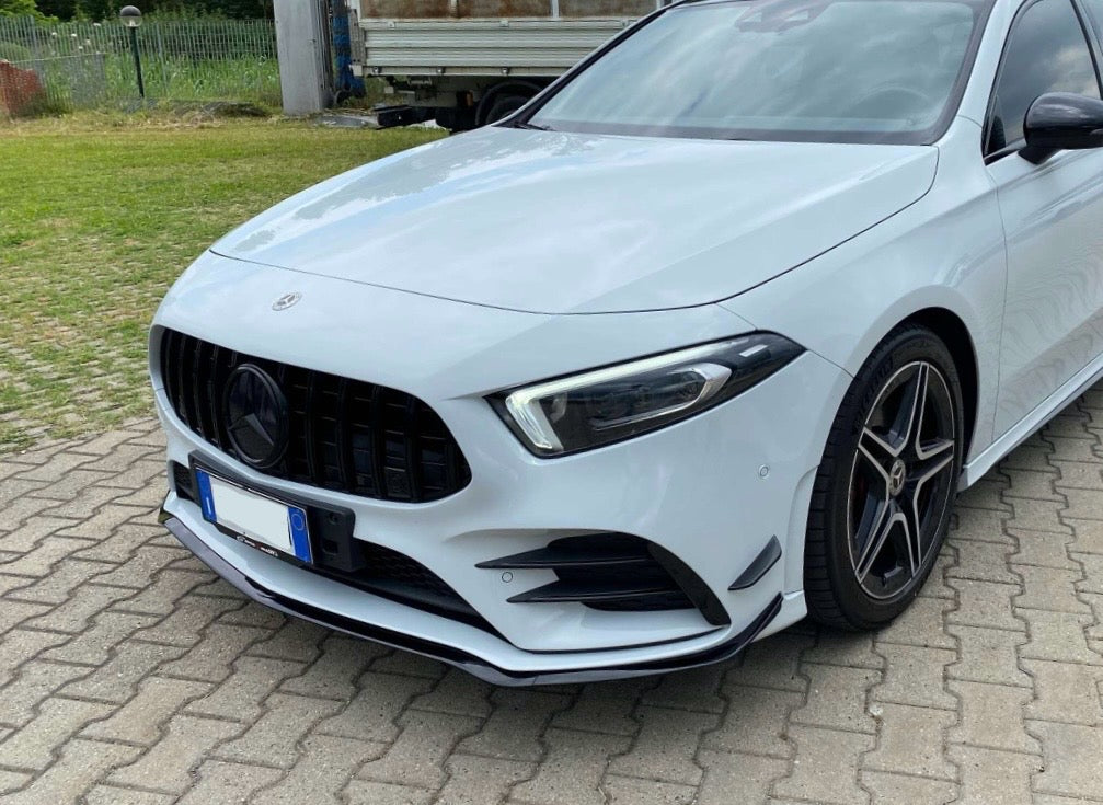 Front lip Paraurti Anteriore Per Mercedes Classe A W177 Nero lucido (18-23)