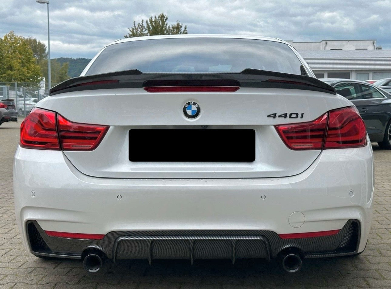 Diffusore Posteriore Stile M per Bmw Serie 4 F32 F33 F36 Carbon look/Nero lucido (13-20)