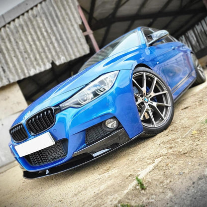 Front lip Paraurti Anteriore Per Bmw 3 F30 Msport Carbon look/Nero lucido(14-19)