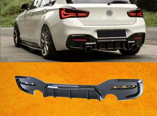 Diffusore Posteriore Stile M per Bmw Serie 1 F20 F21 Nero lucido (15-19)