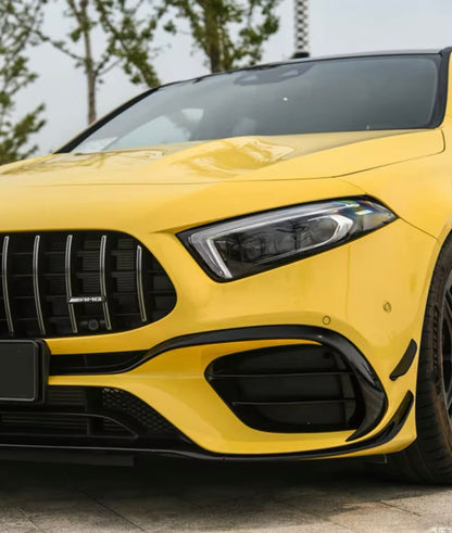 Front lip Paraurti Anteriore Per Mercedes Classe A AMG W177 Nero lucido (18-23)
