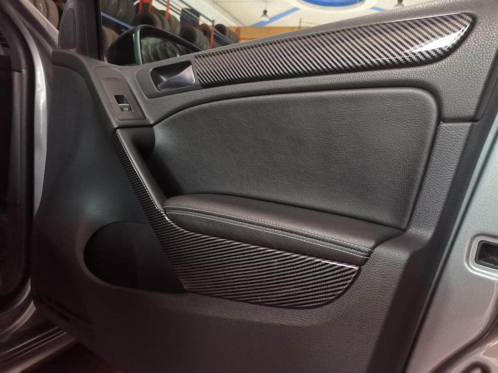 Listelli Carbon Look Pannello Portiere per VW Golf MK6