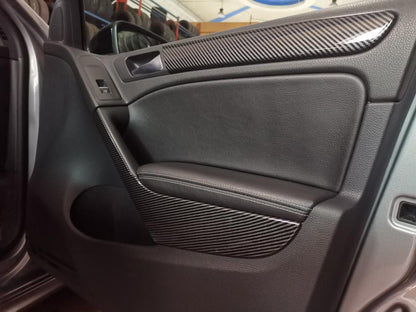 Listelli Carbon Look Pannello Portiere per VW Golf MK6