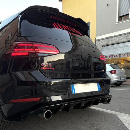 Diffusore Posteriore TCR Look Doppia uscita per Volkswagen Golf MK7.5 GTI (17-20)