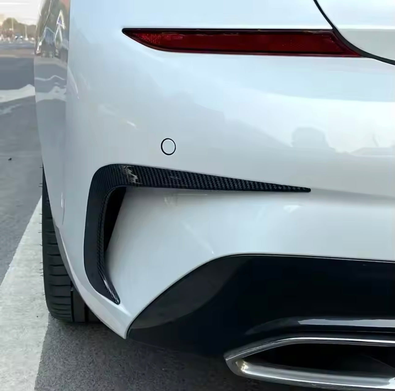 Rear lip Paraurti Posteriore Per Bmw 3 G20 G28 Carbon look/Nero lucido