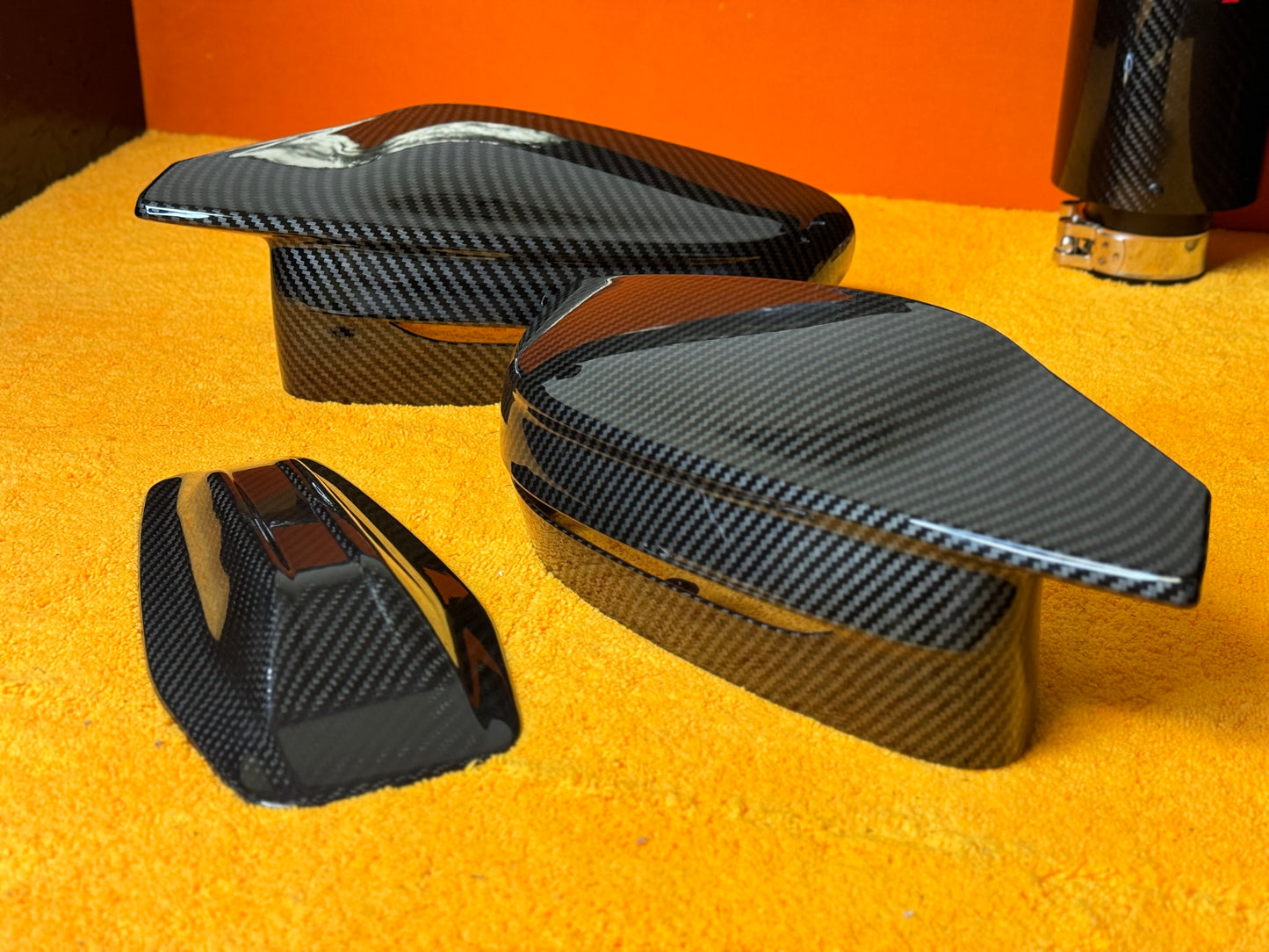 Coppia Calotte Specchio Retrovisore per BMW Serie M2 M3 M4 Nero lucido/Carbon look