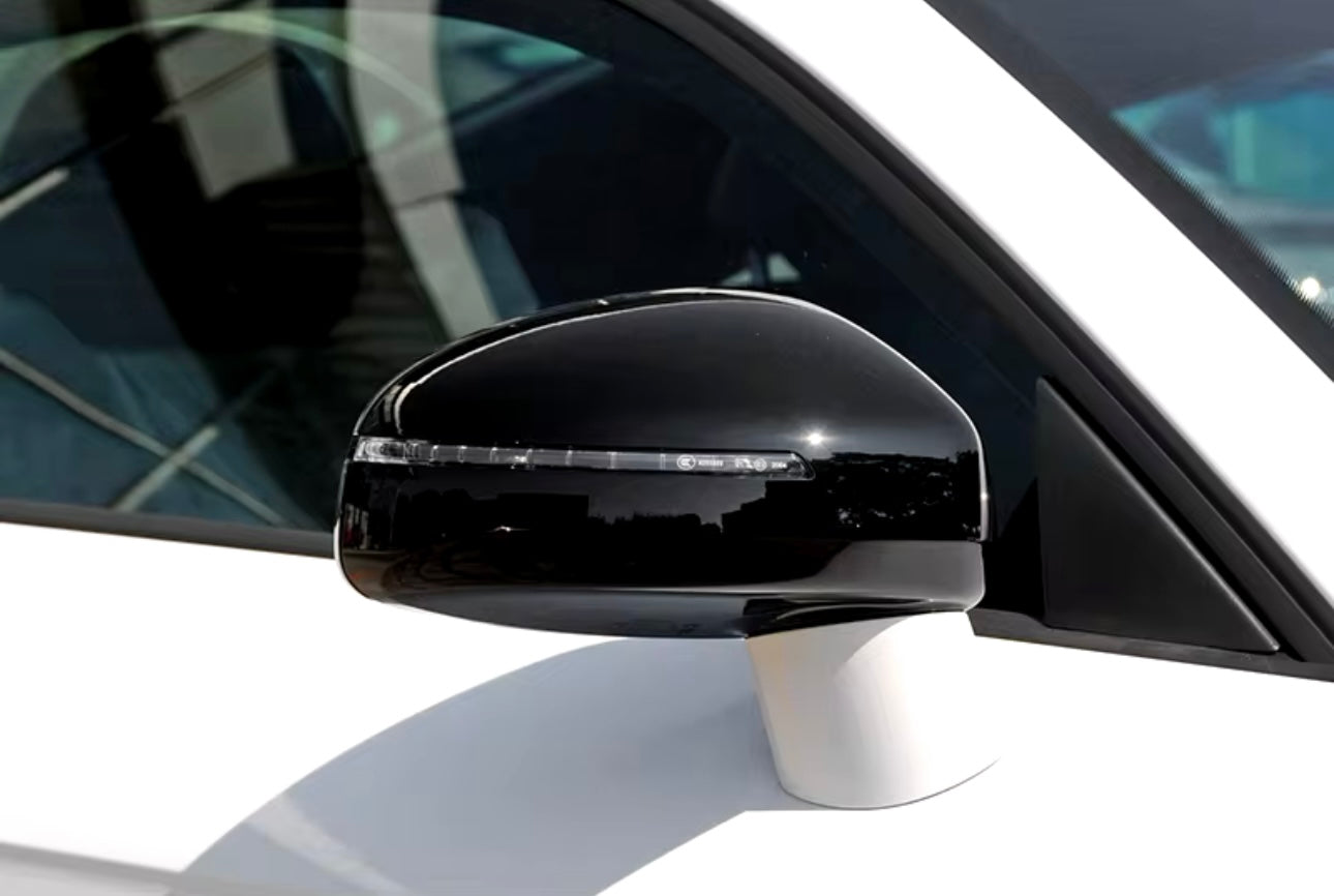 Coppia Calotte Specchio Retrovisore per Audi TT MK2 Nero Lucido/Carbon look (07-14)