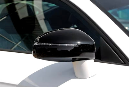 Coppia Calotte Specchio Retrovisore per Audi TT MK2 Nero Lucido/Carbon look (07-14)