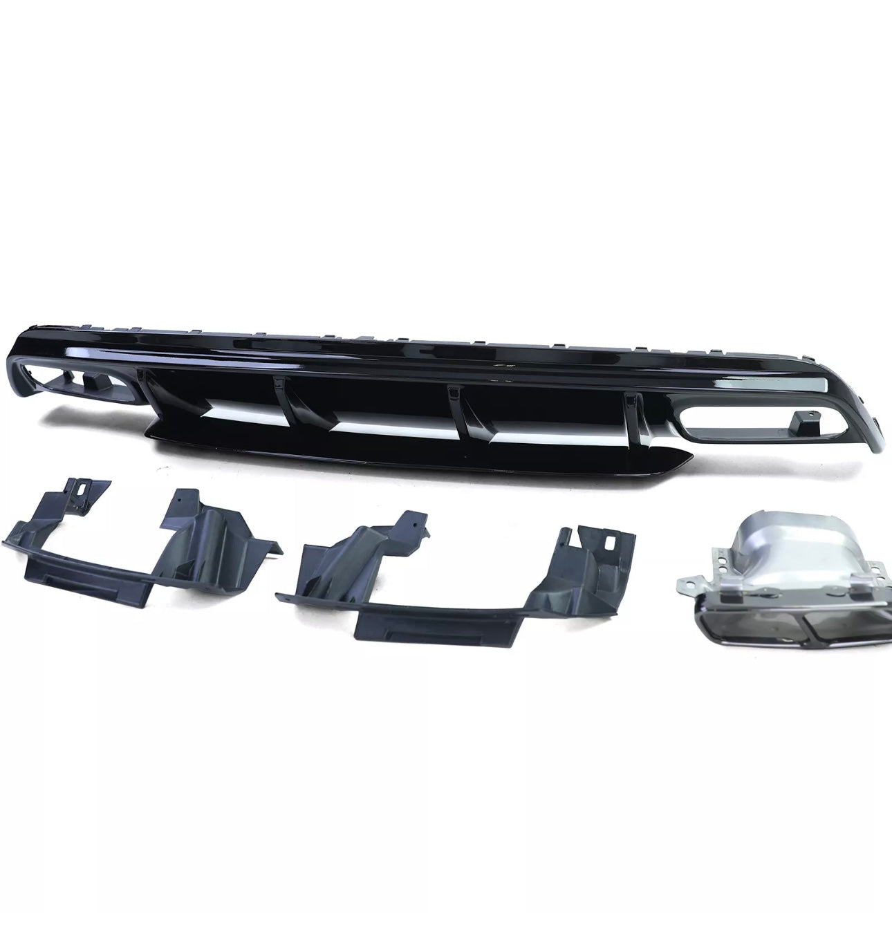 Diffusore Posteriore Stile AMG per Mercedes Classe A W176 (nero lucido)