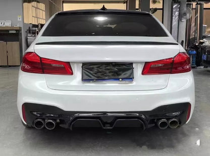 Diffusore Posteriore Stile M per Bmw Serie 5 G30 G31 G38 M5 Carbon look/Nero lucido (17-23)