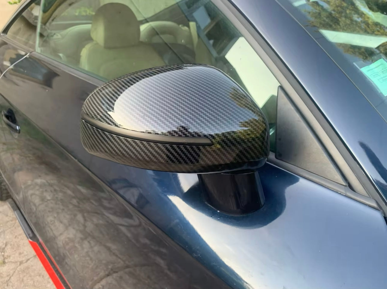 Coppia Calotte Specchio Retrovisore per Audi TT MK2 Nero Lucido/Carbon look (07-14)