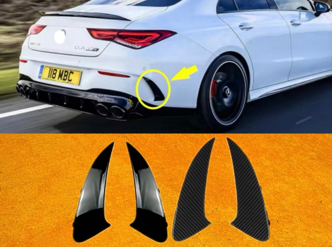 Rear lip Paraurti Posteriore Per Mercedes Classe CLA C118 Nero lucido/Carbon look (19-24)
