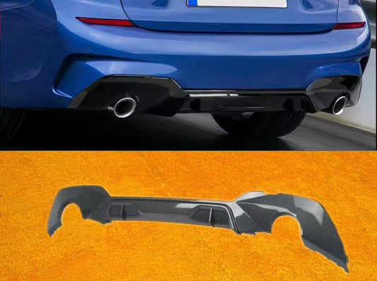 Diffusore Posteriore Stile M per Bmw Serie 3 G20 Carbon look/Nero lucido (19-21)