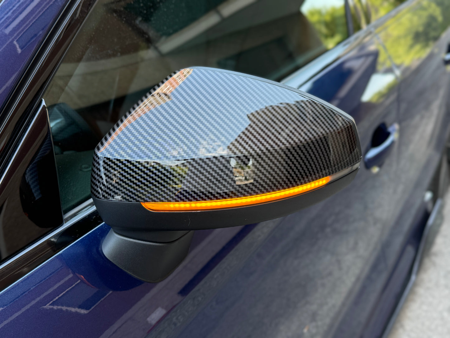 Coppia Calotte Specchio Retrovisore per Audi A3 8V Nero Lucido/Carbon look