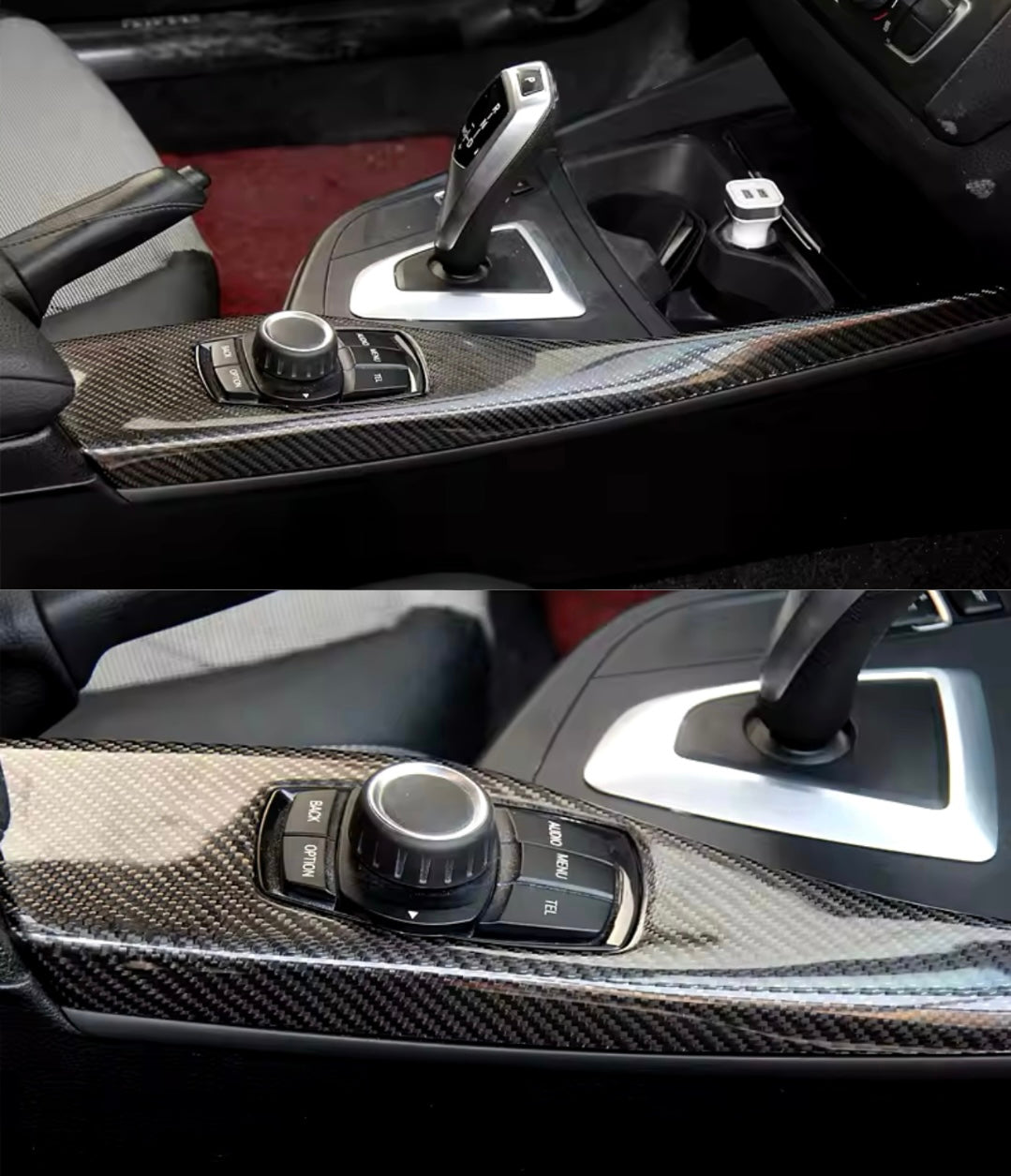 Copertura Console Centrale Real Carbon Fiber per Bmw serie 1 2 F20 F21 F22