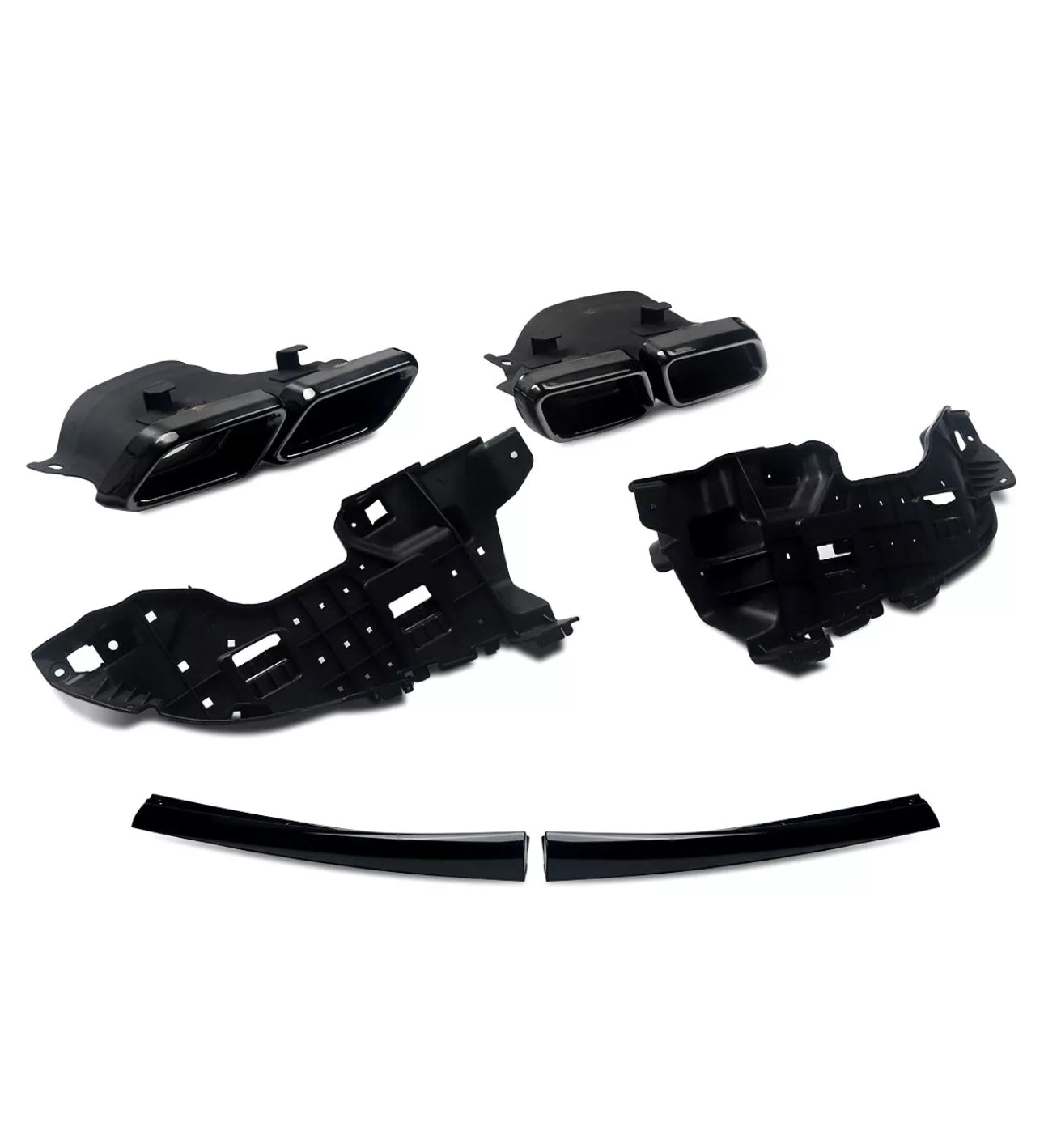 Diffusore Posteriore Stile C63 AMG per Mercedes Classe C W205 Coupè/Berlina (nero lucido)