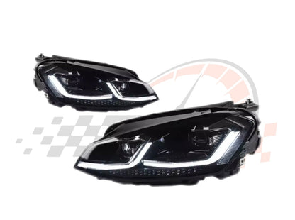 Coppia Fanali Anteriori Dinamici Full Led Fumè per VW Golf MK7 MK7.5