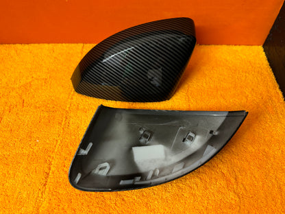 Coppia Calotte Specchio Retrovisore per Audi A3 8V Nero Lucido/Carbon look