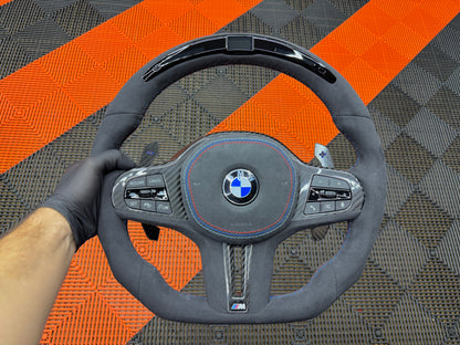 Volante Bmw Personalizzato con LED di cambiata per Bmw serie 1 F40 e serie G (configuralo)