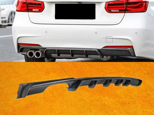 Diffusore Posteriore Stile M per Bmw Serie 3 F30 F31 F35 Carbon look/Nero lucido (12-20)