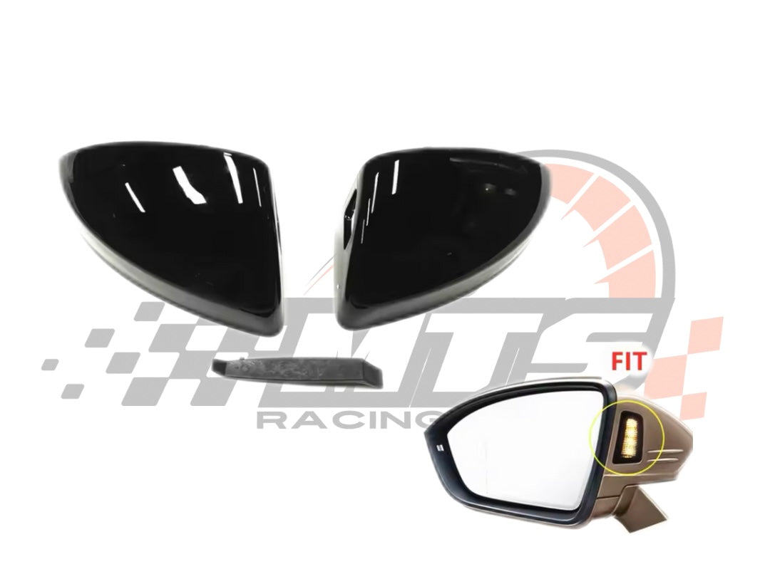 Coppia Calotte Specchio Retrovisore per Audi TT MK3 Nero Lucido/Carbon look (15-24)