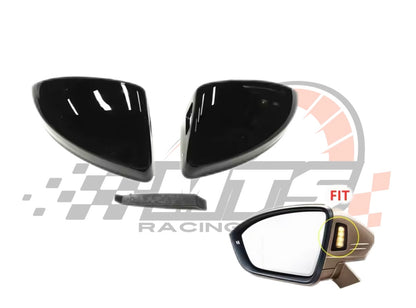 Coppia Calotte Specchio Retrovisore per Audi TT MK3 Nero Lucido/Carbon look (15-24)
