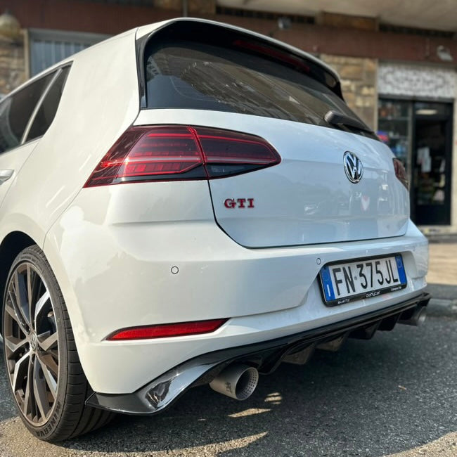 Diffusore Posteriore TCR Look Doppia uscita per VW Golf MK7.5 GTI Nero Lucido(17-20)