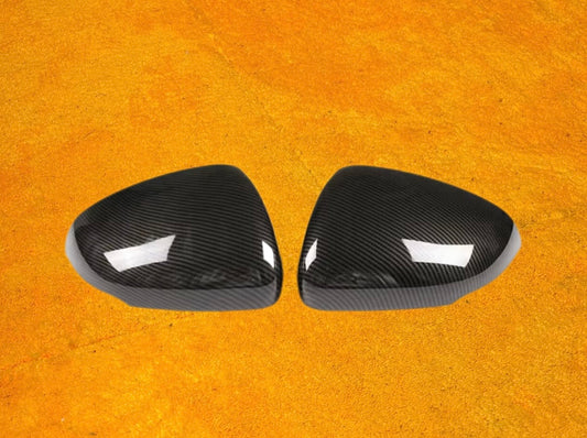 Coppia Calotte Specchio Retrovisore per Mercedes Classe A W177 CLA C118 Nero lucido/Carbon look