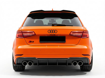 Spoiler Posteriore nero lucido per AUDI A3 S3 RS3 8V (13-20)