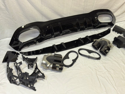 Diffusore Posteriore Stile A45 AMG per Mercedes Classe A W177 (nero lucido)